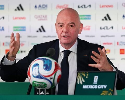 FIFA President Gianni Infantino during a 2026 FIFA press conference