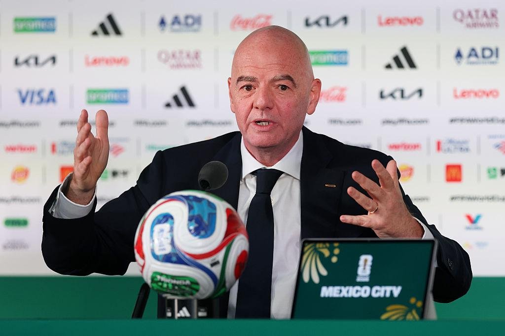 FIFA President Gianni Infantino during a 2026 FIFA press conference